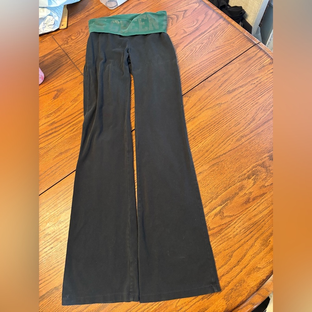 Y2K PINK Victoria's Secret MSU Spartans Foldover yoga pants flare XS